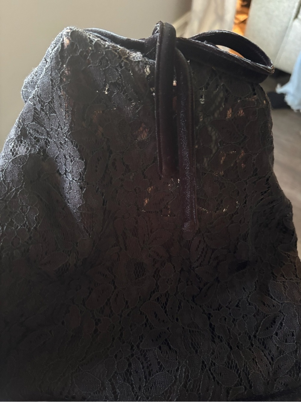 NWT Rw&Co Black Lace Fit-and-Flare Dress with Velvet Trim and Pockets - Picture 7 of 7